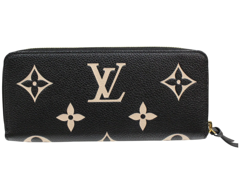 Louis Vuitton Black Clemence Empreinte Monogram Leather Long Portefeuille Black
